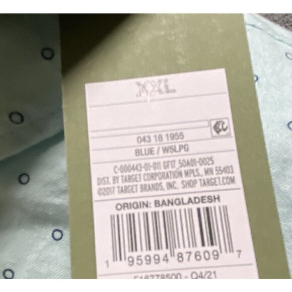 Goodfellow Shirt Button-up Long Sleeve Blue XXL Slim New - Picture 5 of 14